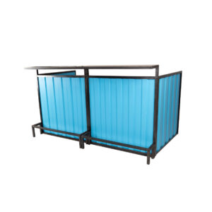 Container frontbar staal blauw L200xB118xH116 (set)