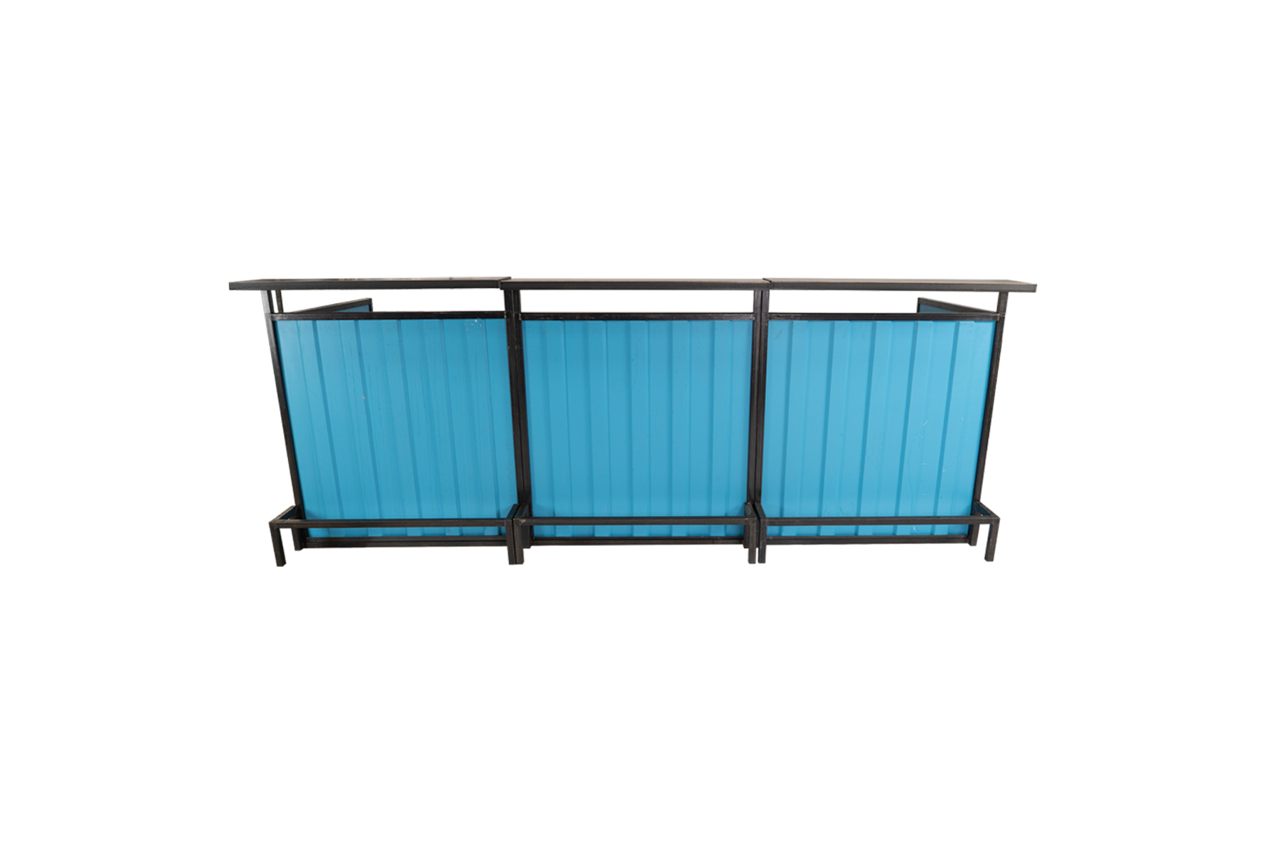Container frontbar staal blauw L300xB118xH116 (set)