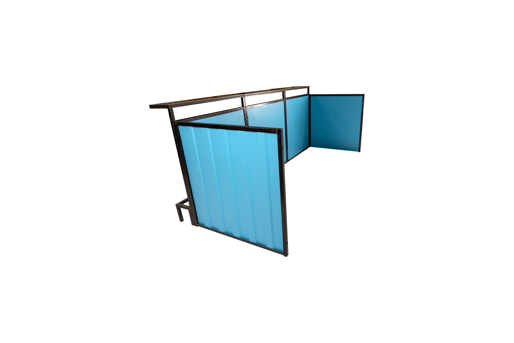 Container frontbar staal blauw L300xB118xH116 (set)