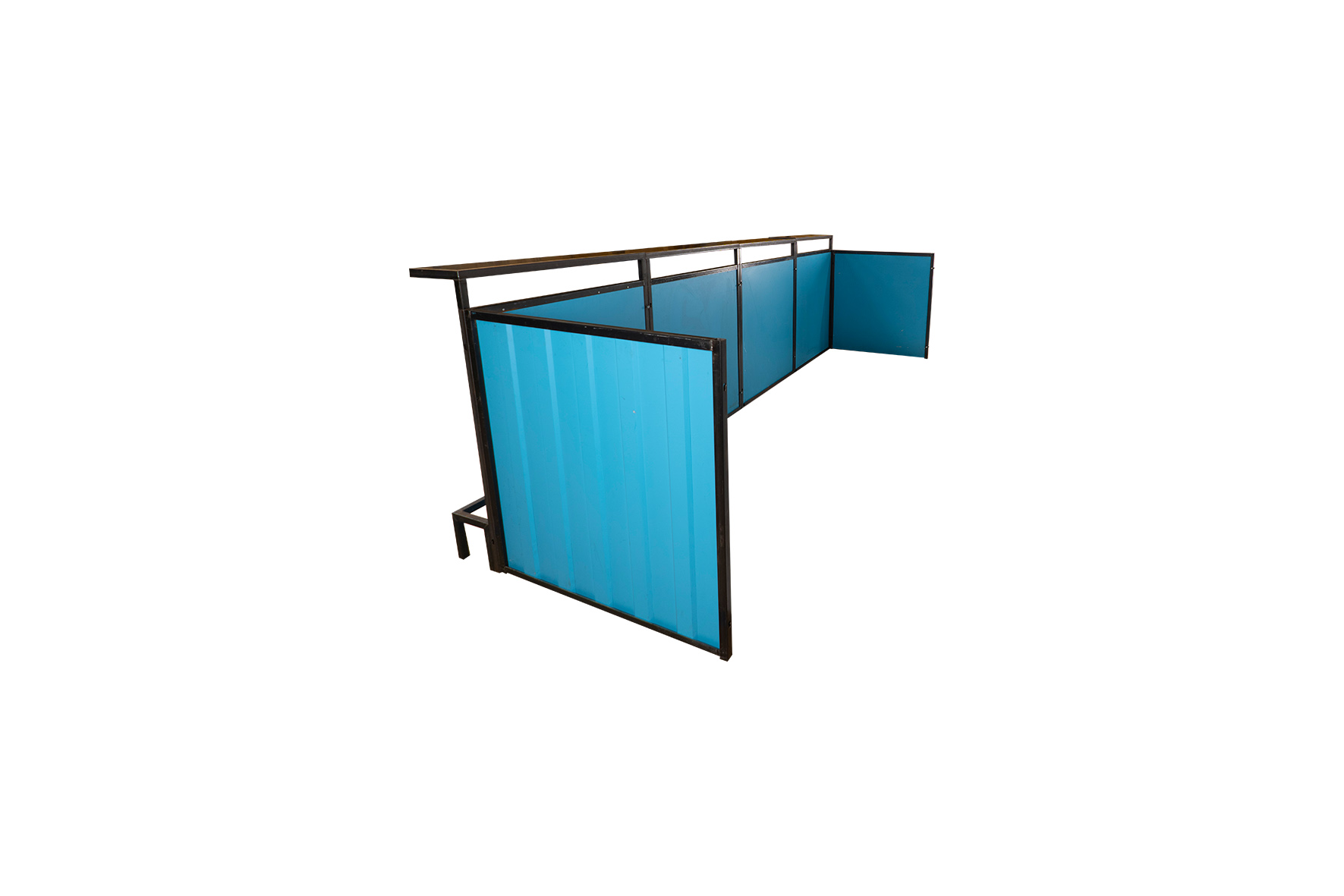 Container frontbar staal blauw L400xB218xH116 (set)