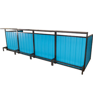 Container frontbar staal blauw L400xB218xH116 (set)