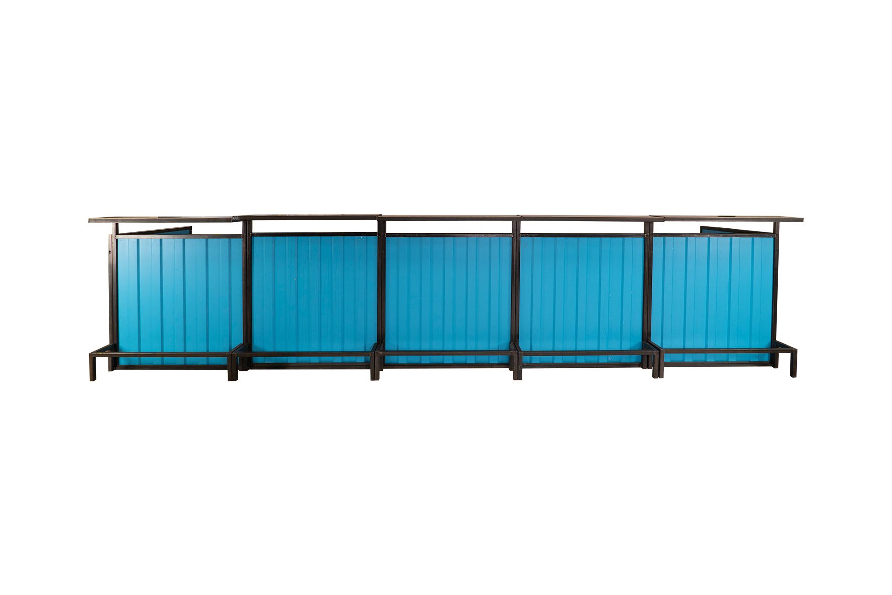 Container frontbar staal blauw L500xB218xH116 (set)