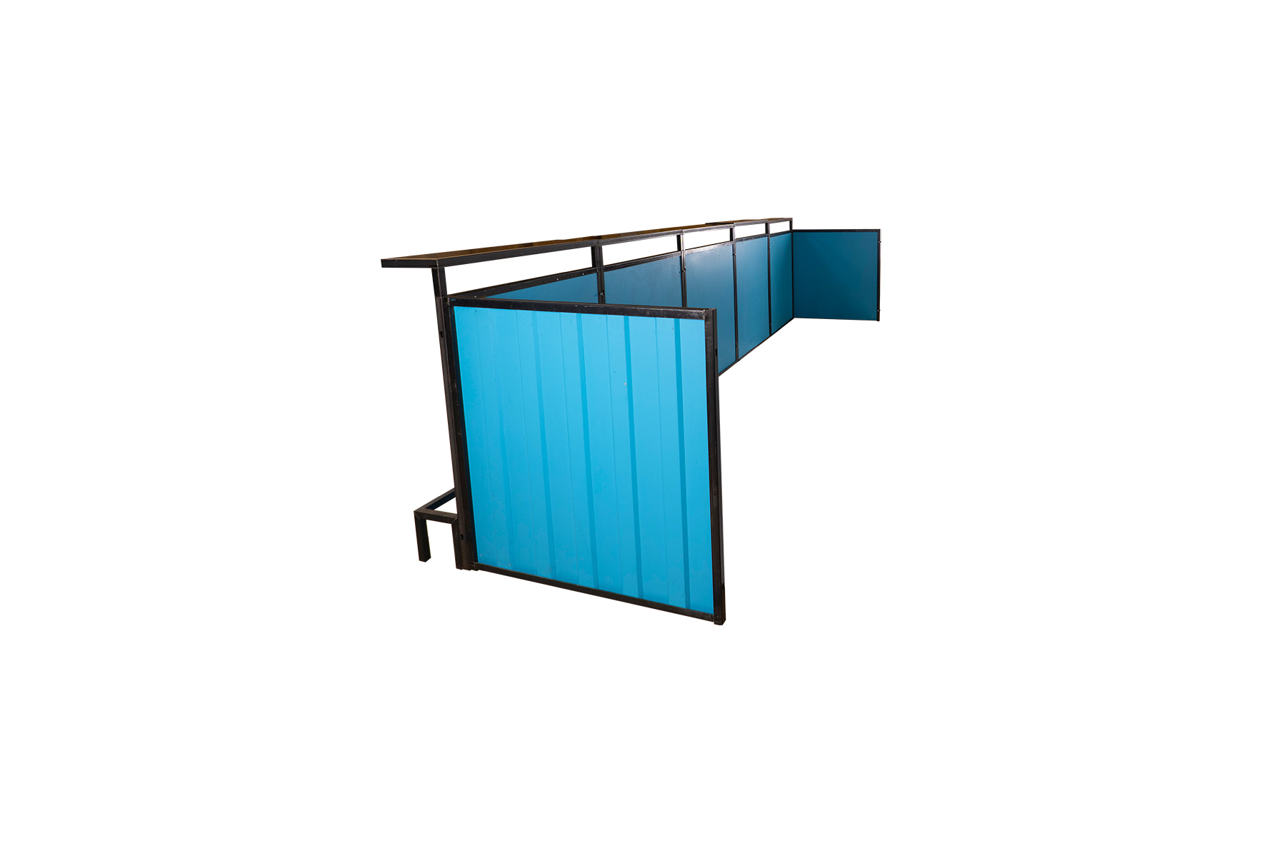 Container frontbar staal blauw L500xB218xH116 (set)