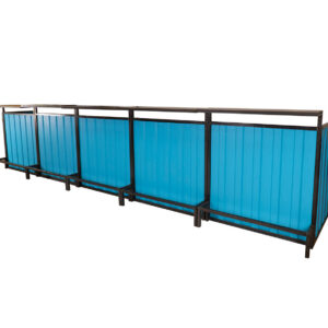 Container frontbar staal blauw L500xB218xH116 (set)
