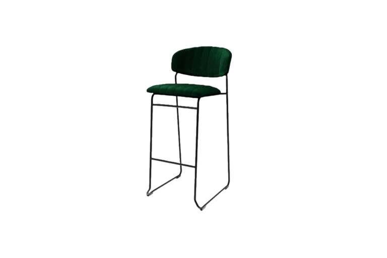 Cosmo Velvet barkruk met open rug groen H107