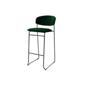 Cosmo Velvet barkruk met open rug groen H107