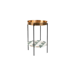 Cosmo Velvet side table marble copper Ø35xH57