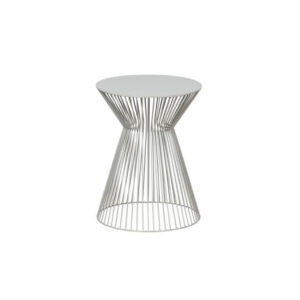 Cosmo Velvet bijzettafel trapezium wire antique beige Ø35xH46