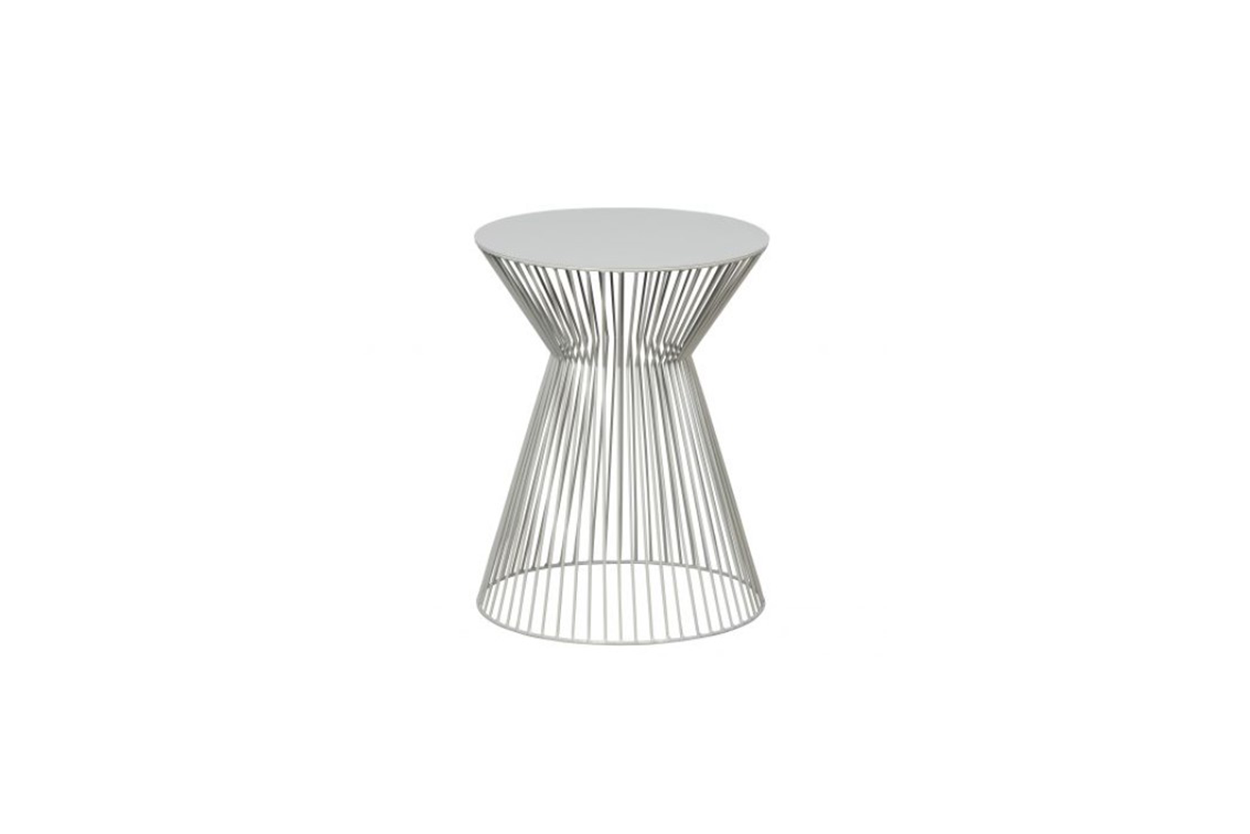 Cosmo Velvet bijzettafel trapezium wire antique beige Ø35xH46