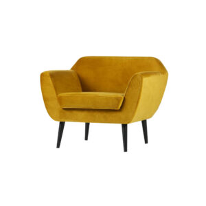 Cosmo Velvet fauteuil okergeel met armleuning L92xB81xH75