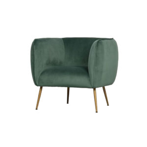 Cosmo Velvet fauteuil zeegroen met gouden poten L79xB71xH71