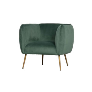 Cosmo Velvet fauteuil zeegroen met gouden poten L79xB71xH71