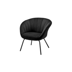 Cosmo Velvet fauteuil schelp zwart L70xB75xH75