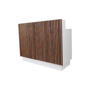DJ booth met houten latten voorpaneel L120xB60xH110