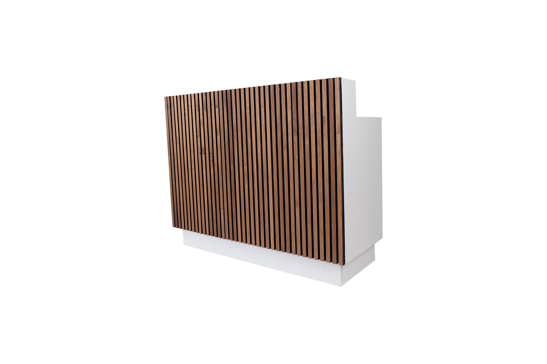 DJ booth met houten latten voorpaneel L120xB60xH110