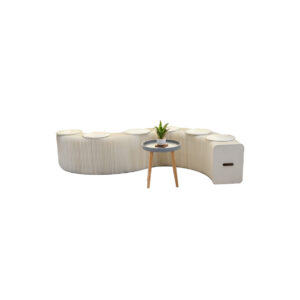 Paper bench wit - 9 personen L600xH42 (set)