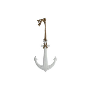 Deco | Anker wit hout met touw L58,5xB40