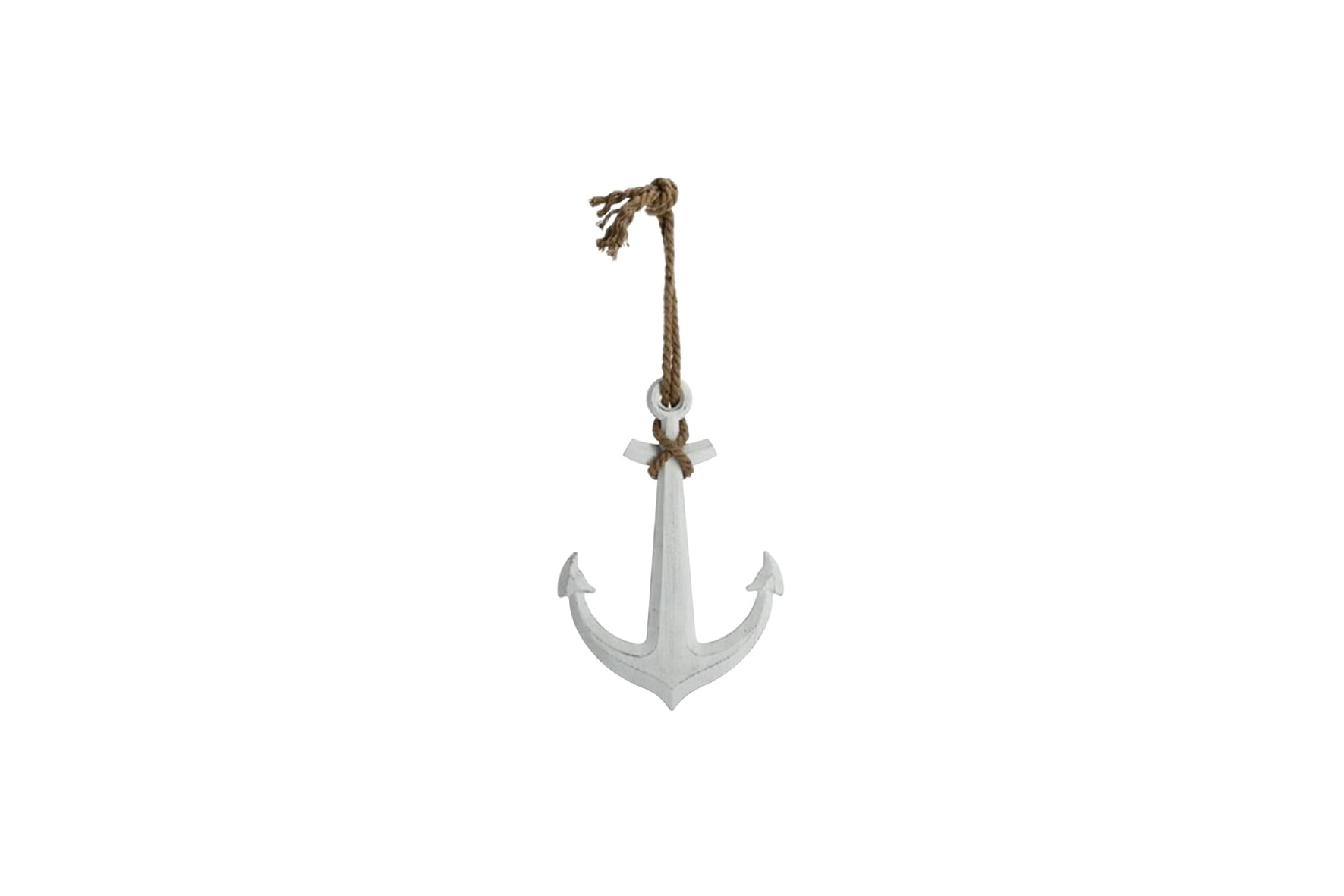 Deco | Anker wit hout met touw L58,5xB40