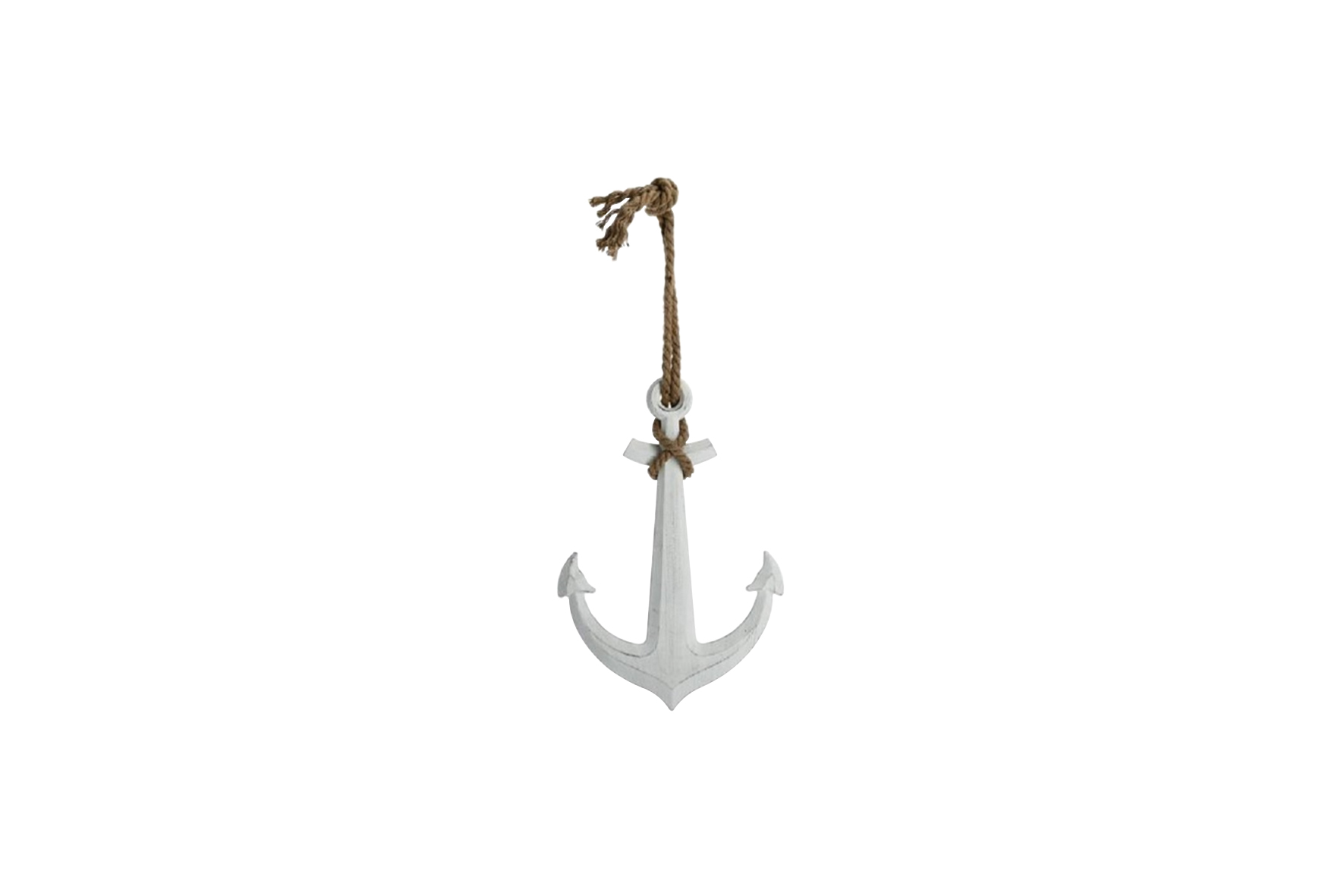 Deco | Anker wit hout met touw L58,5xB40