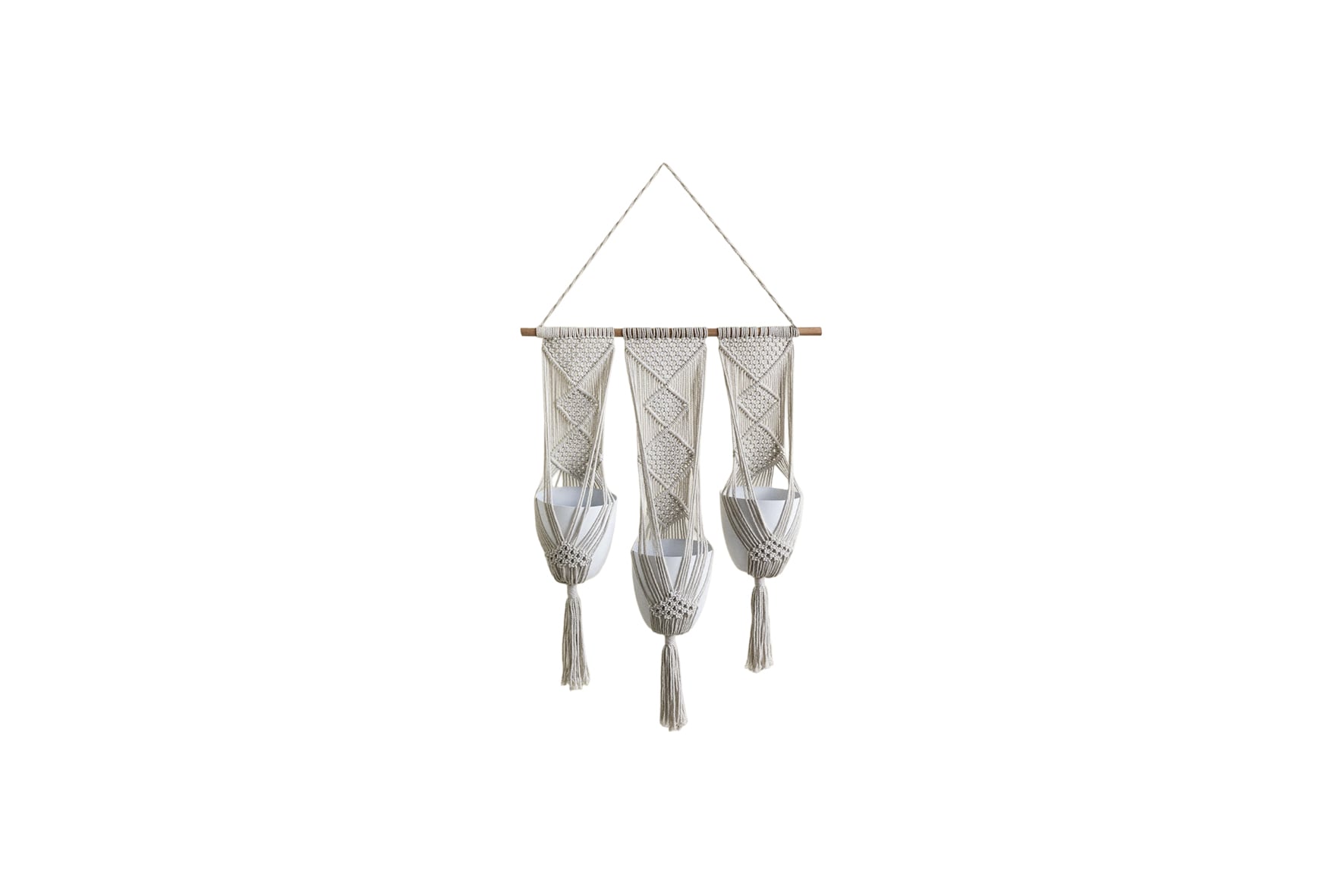 Deco | Boho macramé hanging plant pot L123xW65