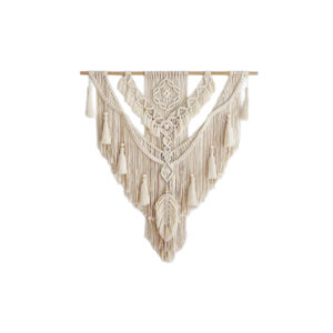 Deco | Boho macramé wanddecoratie beige L75xH95