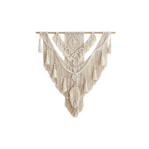 Deco | Boho macramé wanddecoratie beige L75xH95