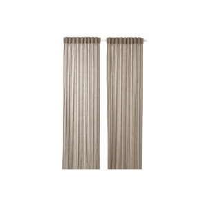 Deco | Gordijn vitrage beige met plooiband L145xH300