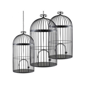 Deco | Birdcage black with chain Ø35xH65