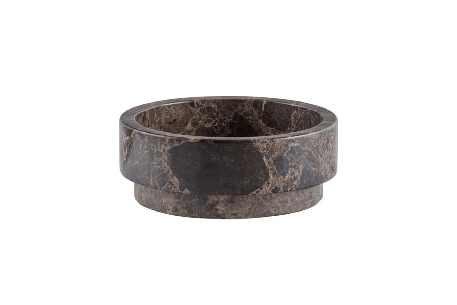 Decor | Bowl marble brown low L20xB20xH8