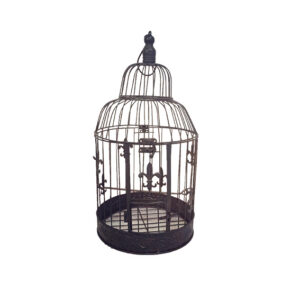 Deco | Vintage birdcage brown round Ø24xH48
