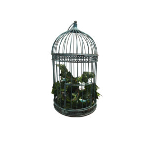 Deco | Vintage birdcage turquoise Ø25xH47