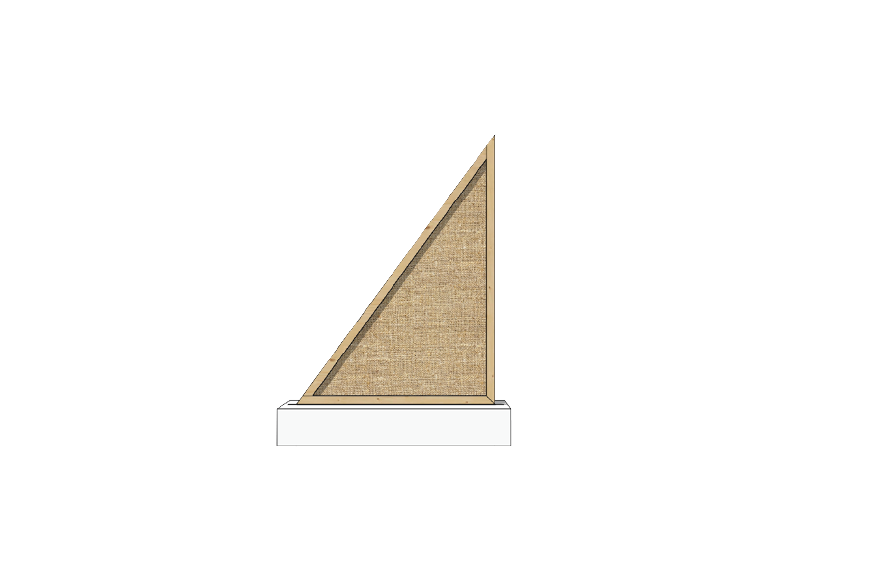 Decor panel jute triangle L110xH150 (set)