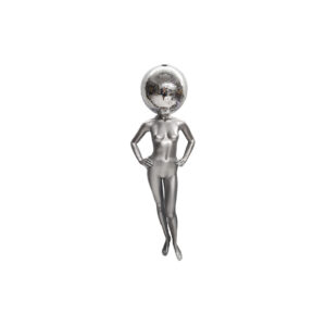 Disco lady on glass base H198