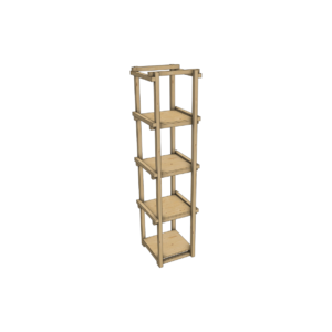 Display staander naturel hout L62xB62xH250