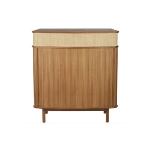 Displaykast hout met rotan lades L100xB46xH108