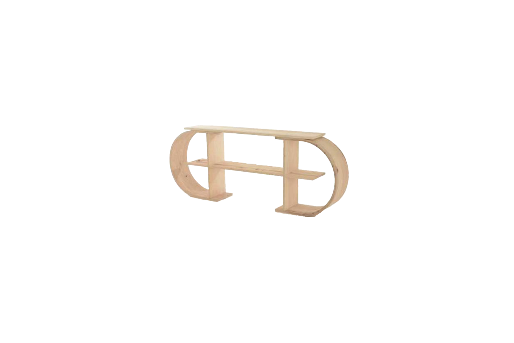 Display cabinet wood organic L197xW28xH75