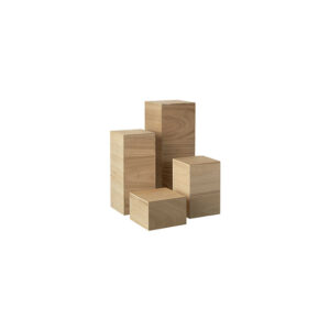 Display set pedestal natural wood