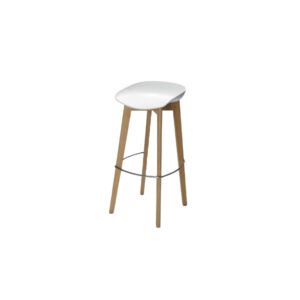 Eco Chique barkruk wit met licht onderstel H90 (set)