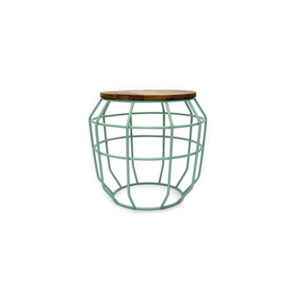 Eco Chique mint wireframe with wooden table top Ø51xH46