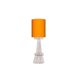 Vloerlamp S | Koper met oranje kap Ø40xH100