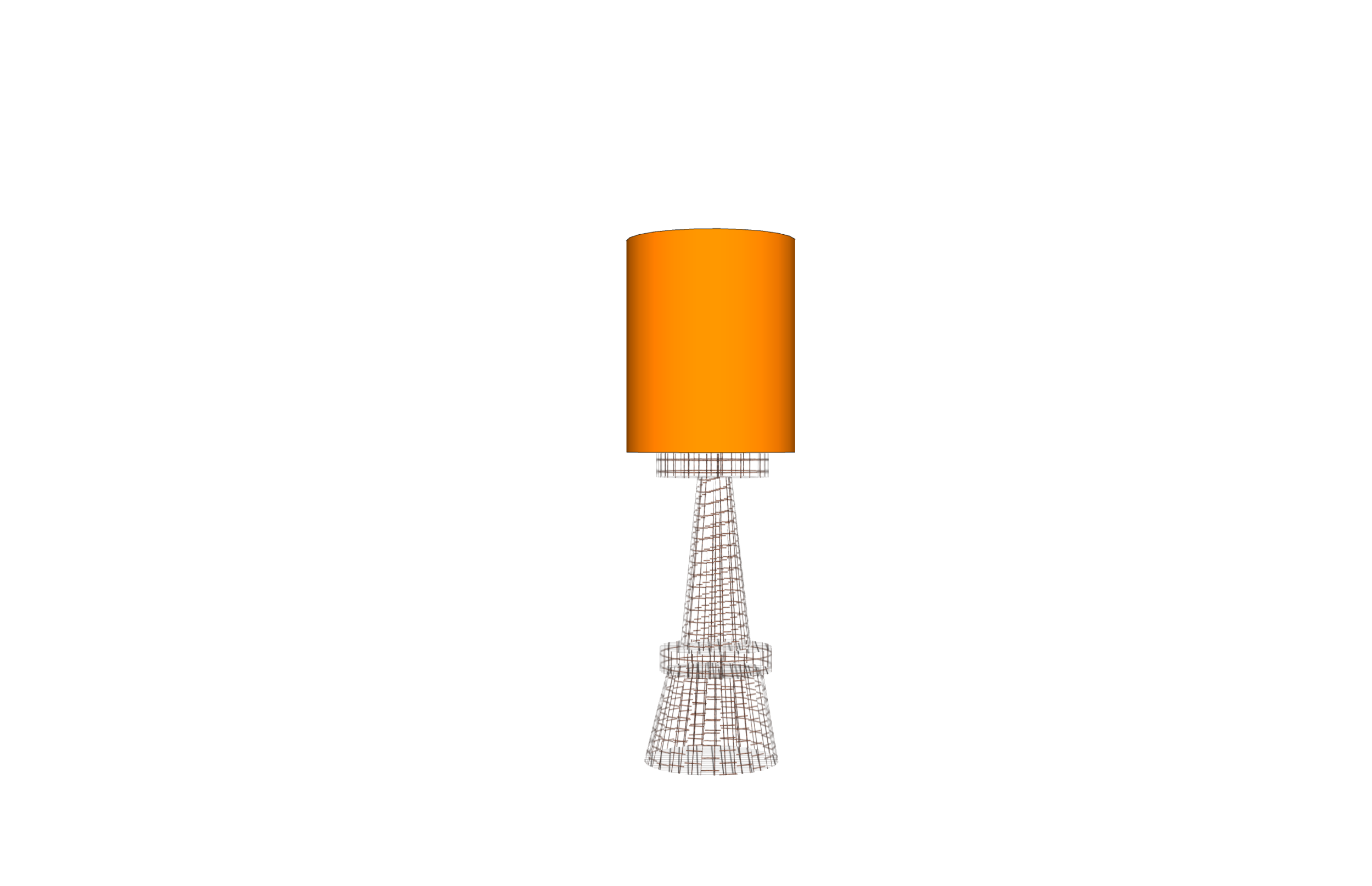 Vloerlamp S | Koper met oranje kap Ø40xH100