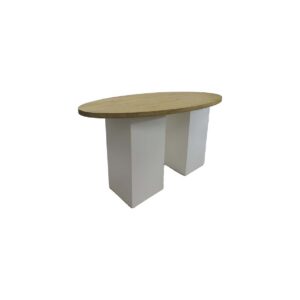 Eco Chique statafel ovaal witte zuil L220xB110xH110
