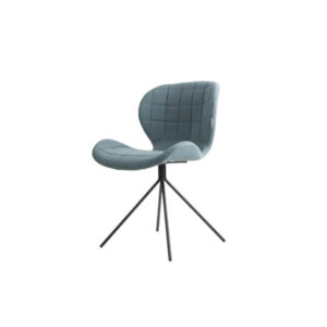 Eco chique stoel stof blauw L51xB56xH80