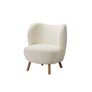 Fauteuil teddy off-white ronde rugleuning L77xB74,5xH85