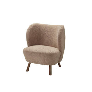 Fauteuil teddy taupe ronde rugleuning L77xB74,5xH85