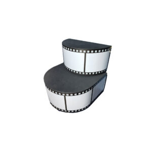 Halfrond podium zwart groot incl. filmrol signing L100xB100xH50