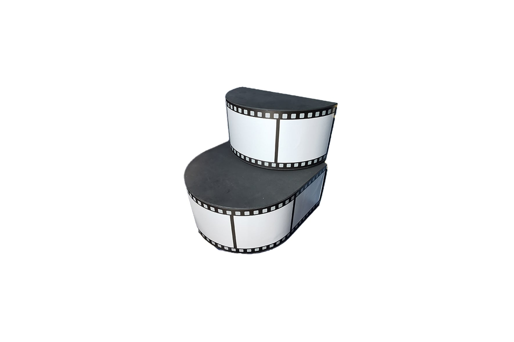 Halfrond podium zwart klein incl. filmrol signing L50xB100xH50