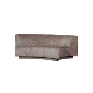 Halfronde bank 2-zits taupe L97xB215xH72
