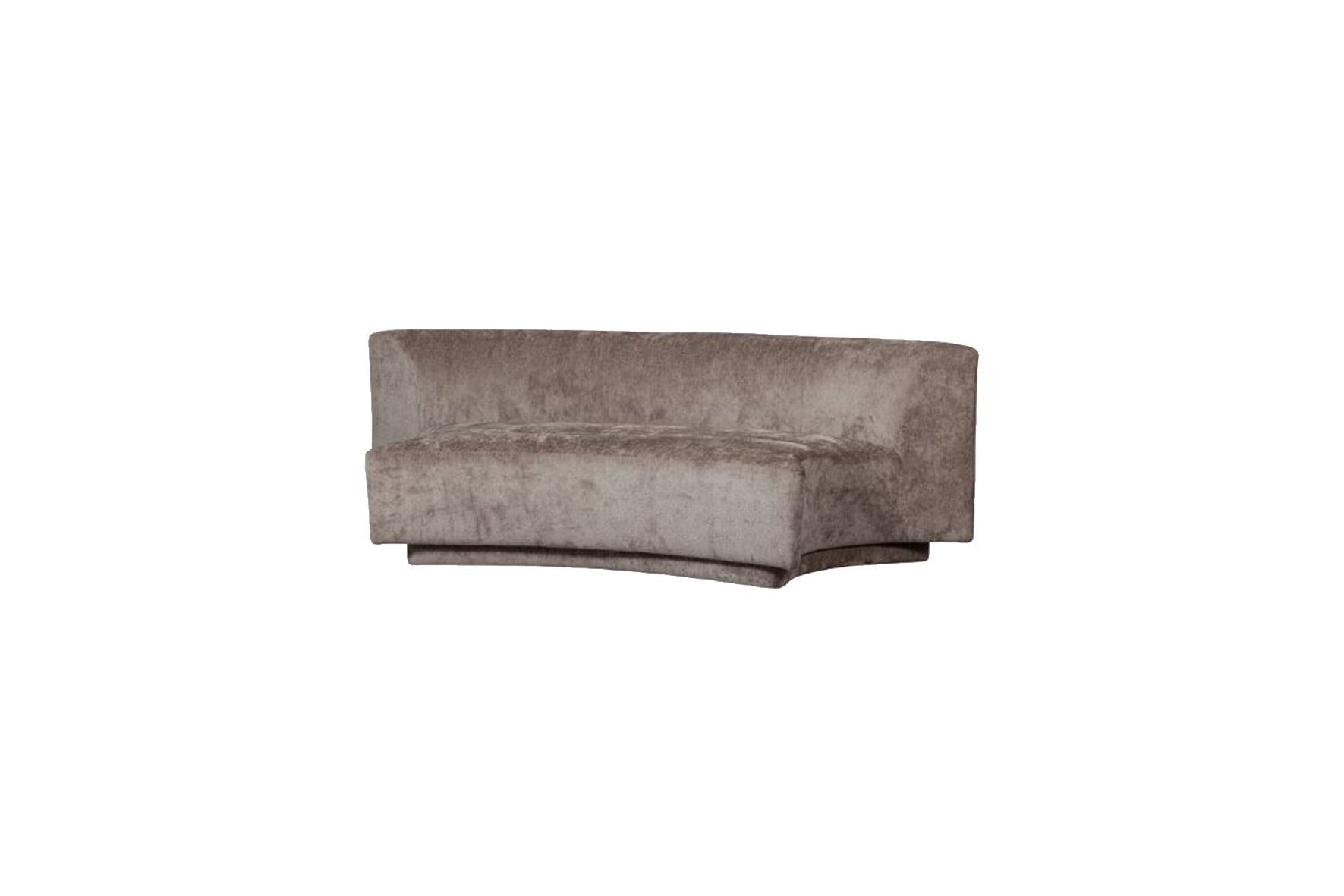 Halfronde bank 2-zits taupe L97xB215xH72