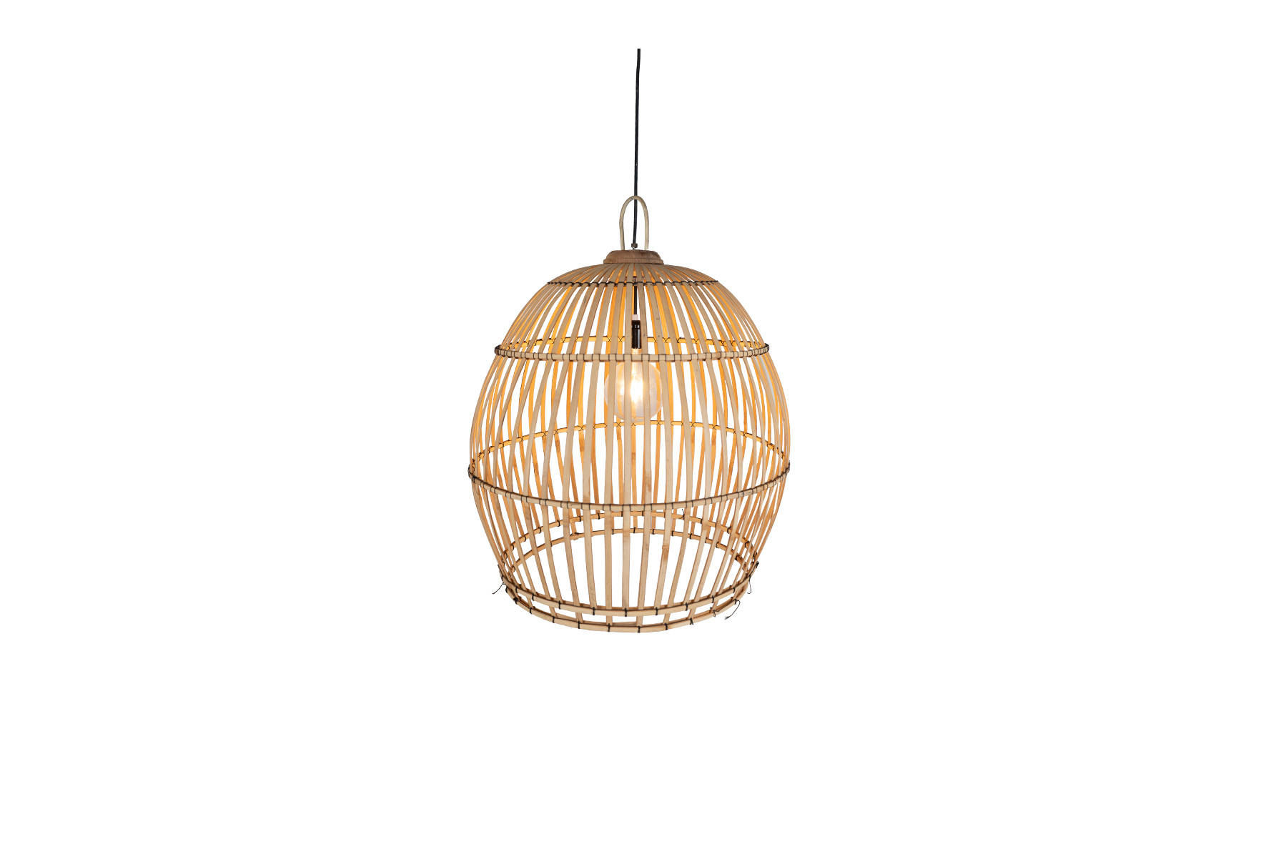 Rooster basket lamp bamboo